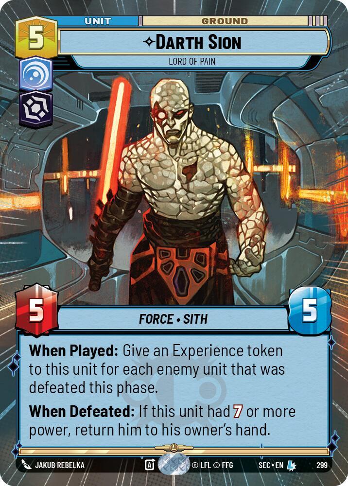 Darth Sion Lord of Pain Hyperspace 299 card