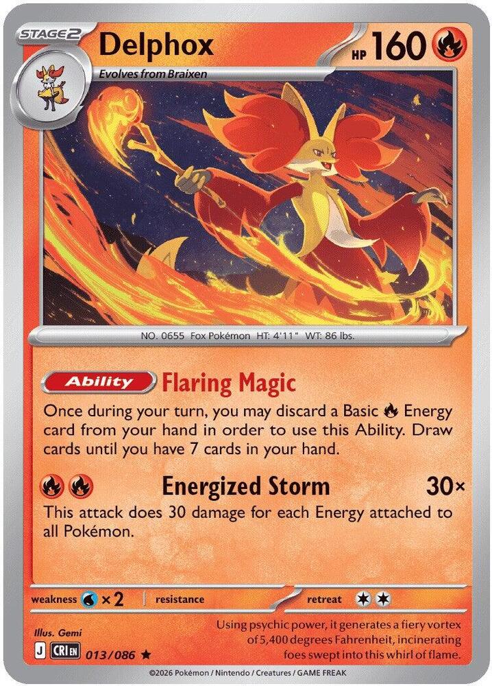 Delphox 013 086 Non Holo carta