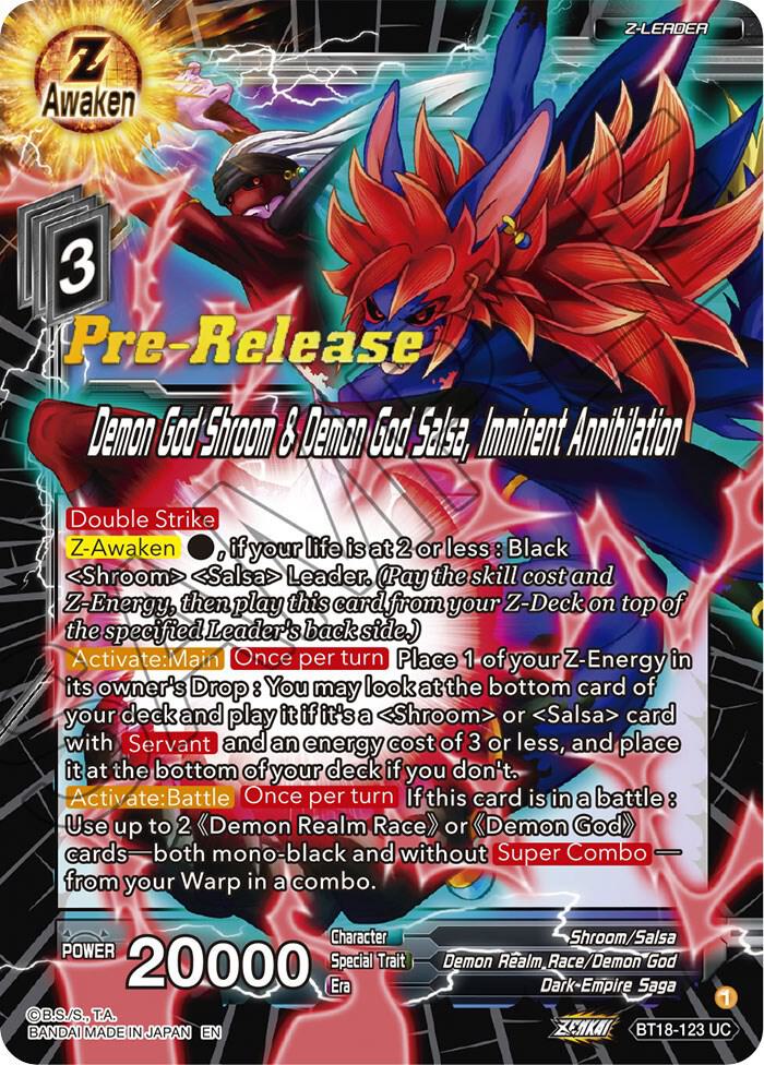 Demon God Shroom and Demon God Salsa Imminent Annihilation BT18-123 carta