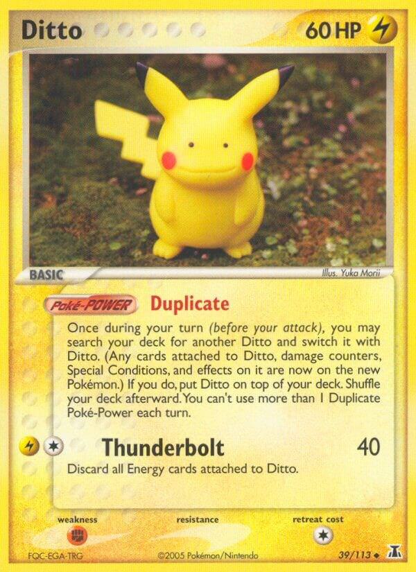 Ditto 039 113 Pikachu card