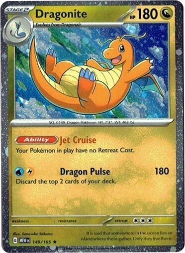 Dragonite 149/165 card