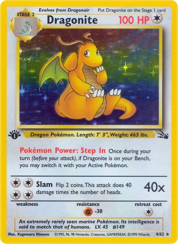 Dragonite 4/62 card
