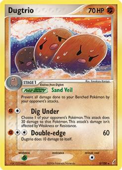 Dugtrio 5 100 EX Crystal Guardians 005/100 card
