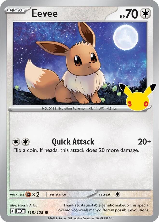 Eevee 118/128 card