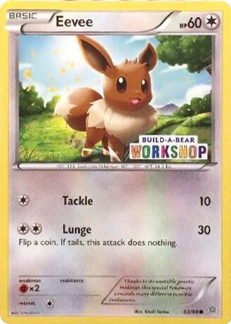 Eevee 63 98 Build A Bear Workshop Exclusive 063/098 card