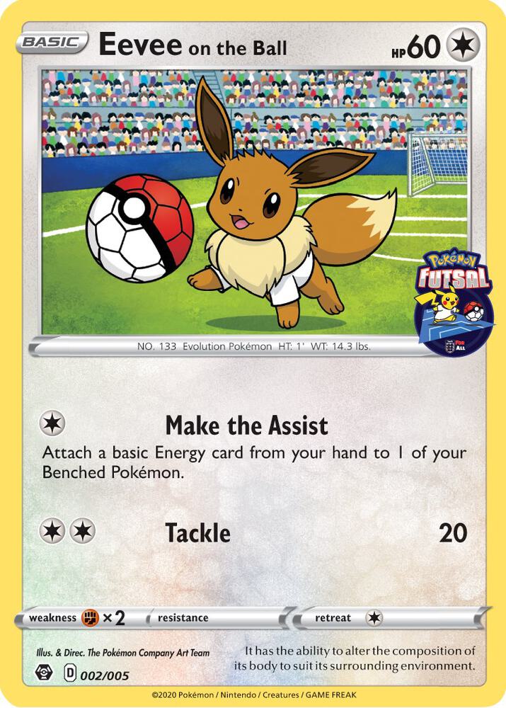 Eevee on the Ball 002 005 Pokemon Futsal card