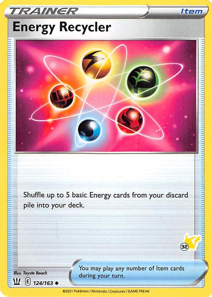 Energy Recycler 124 163 32 Pikachu Stamped