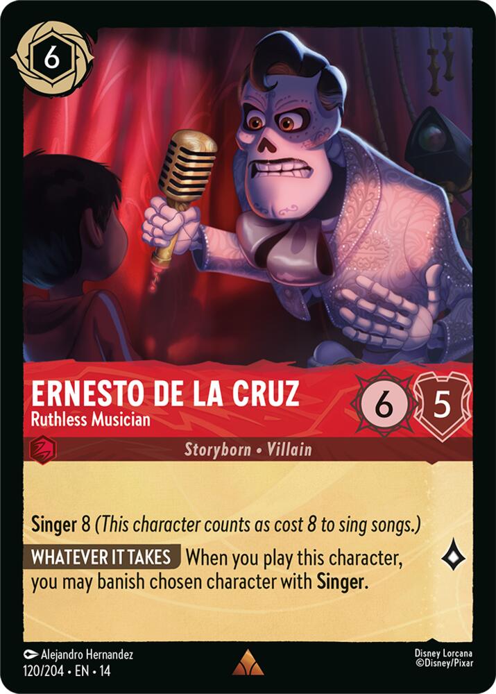 Ernesto de la Cruz Ruthless Musician 120/204 card
