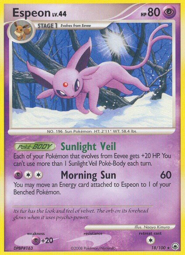 Espeon 18/100 card