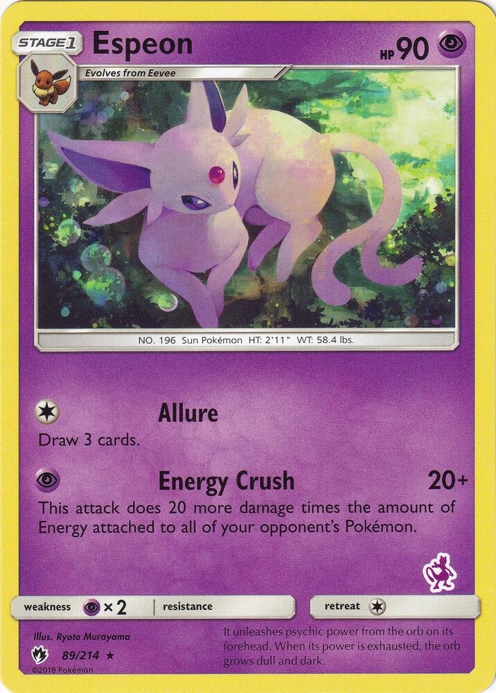Espeon 89 214 Mewtwo Stamped 089/214