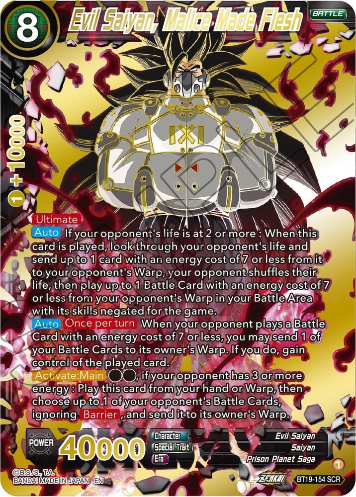 Evil Saiyan Malice Made Flesh BT19-154