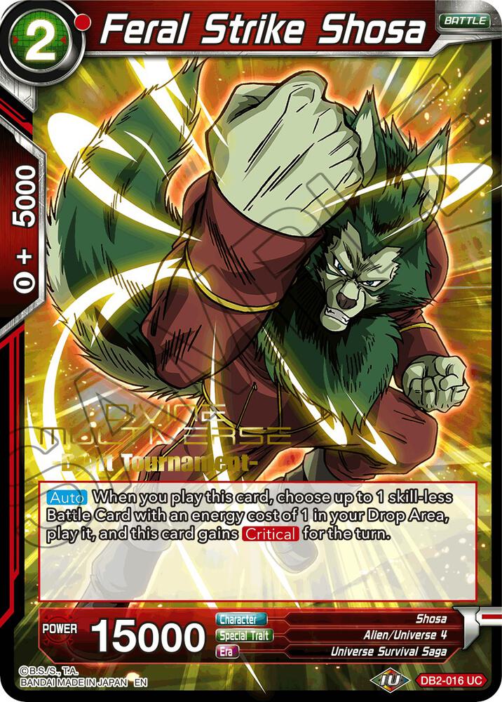 Feral Strike Shosa Divine Multiverse Draft Tournament DB2-016 card