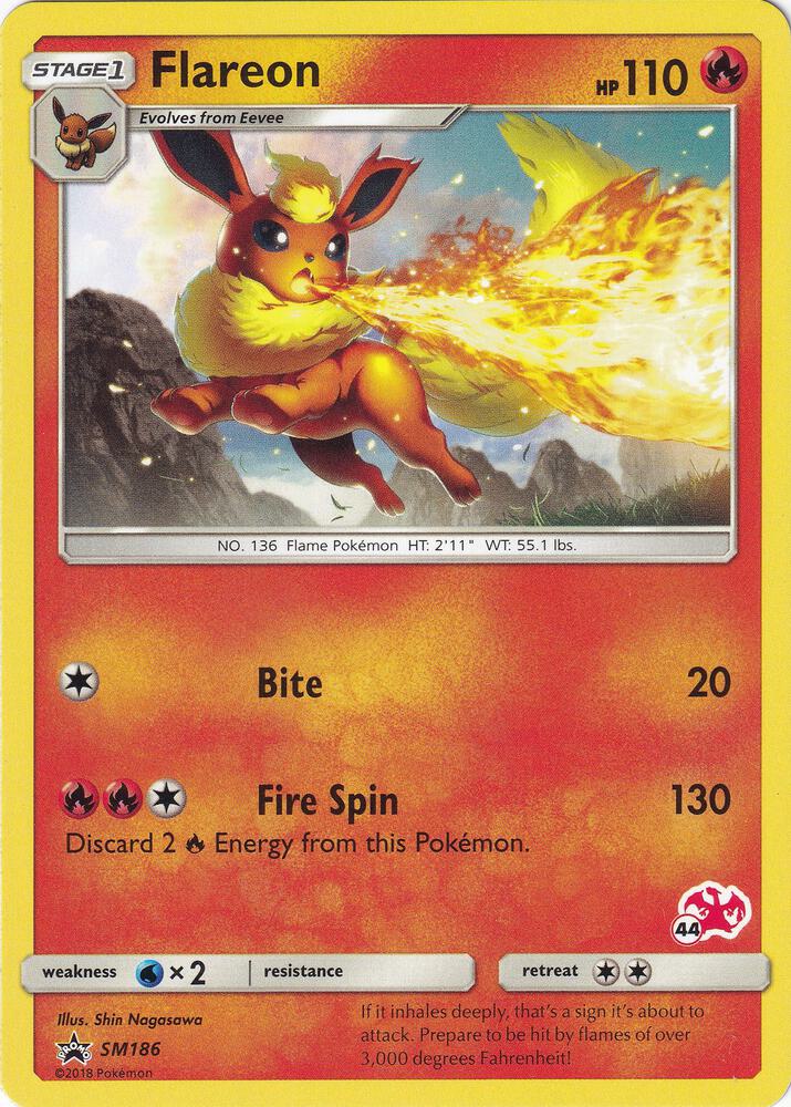 Flareon SM186 44 Charizard Stamped carta