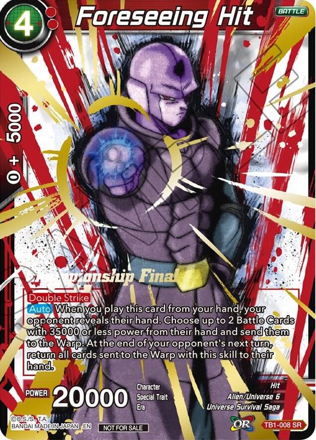 Foreseeing Hit Championship Final 2019 TB1-008 card