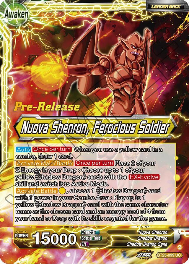 Four Star Ball Nuova Shenron Ferocious Solider SLR BT25-099 card