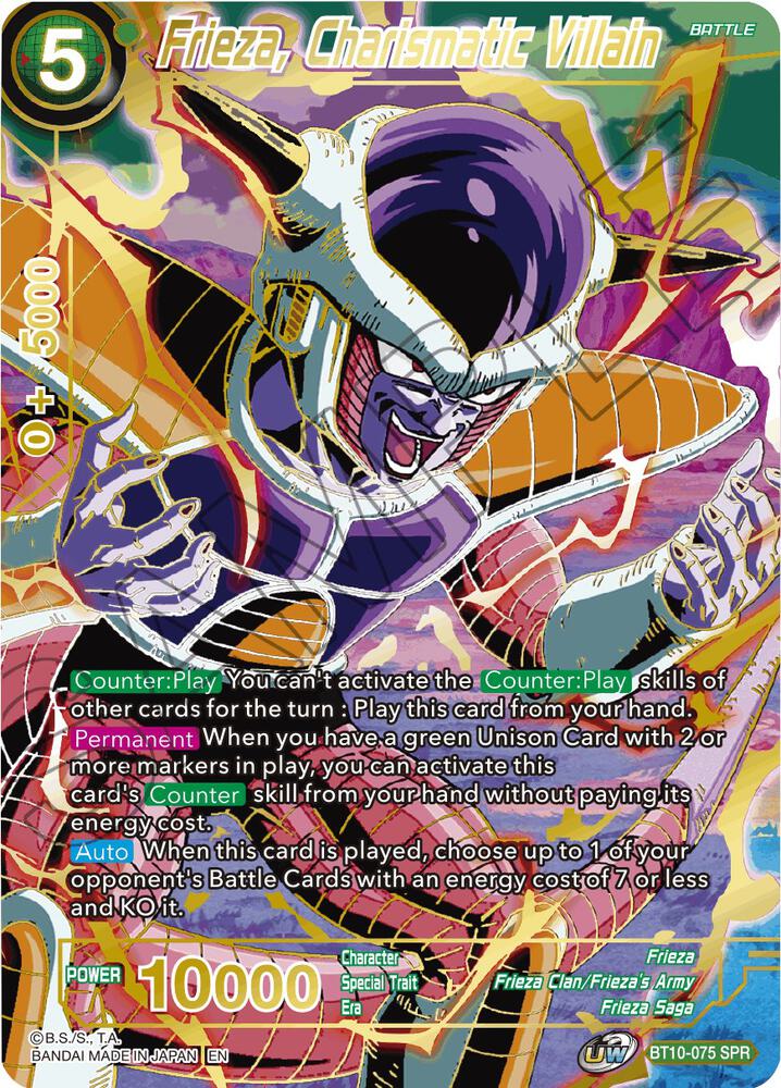 Frieza Charismatic Villain SPR BT10-075 card