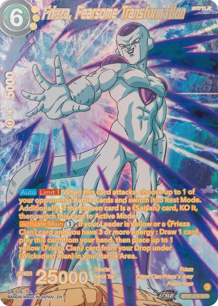 Frieza Fearsome Transformation SPR BT27-076 carta