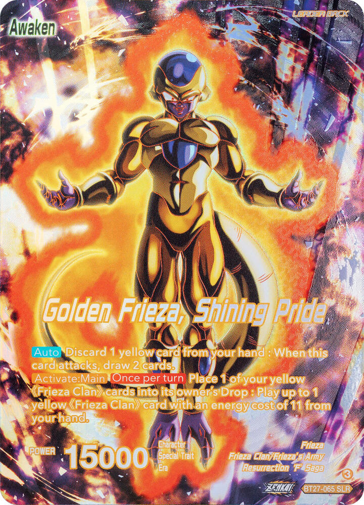 Frieza Golden Frieza Shining Pride SLR BT27-065 carta