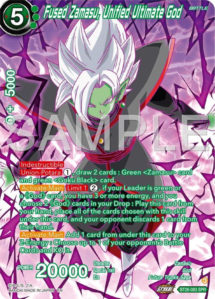 Fused Zamasu Unified Ultimate God SPR BT26-083 card
