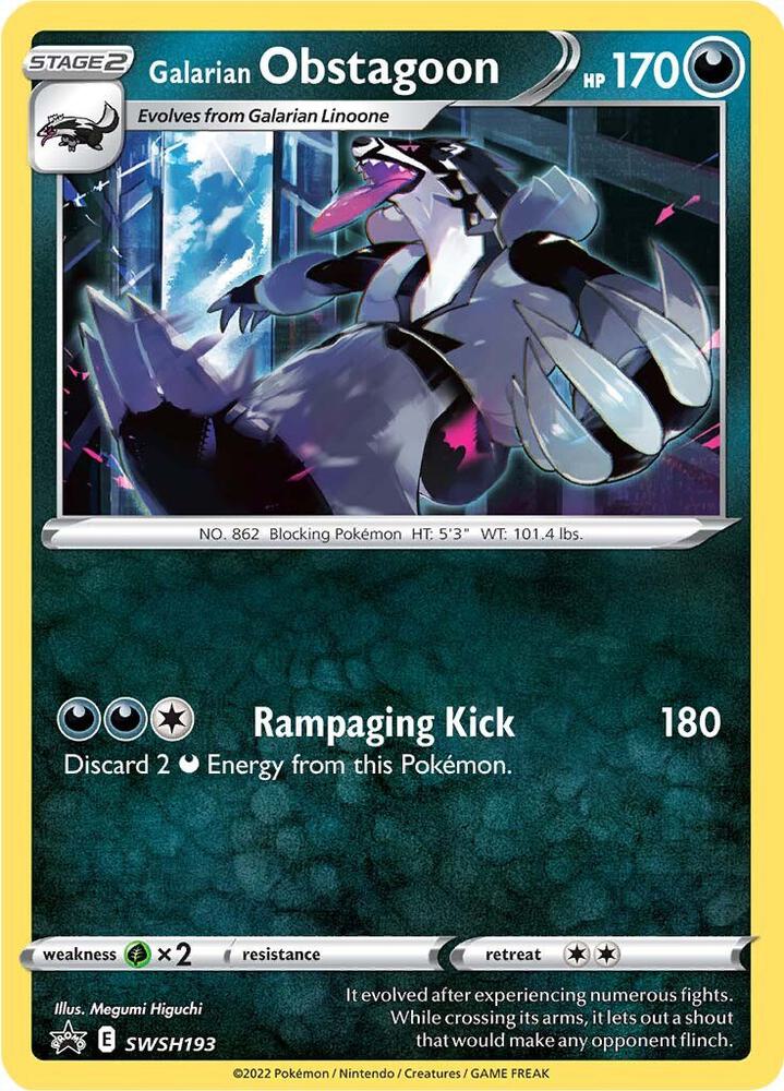 Galarian Obstagoon SWSH193 card