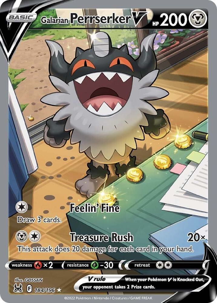 Galarian Perrserker V Alternate Full Art 184/196