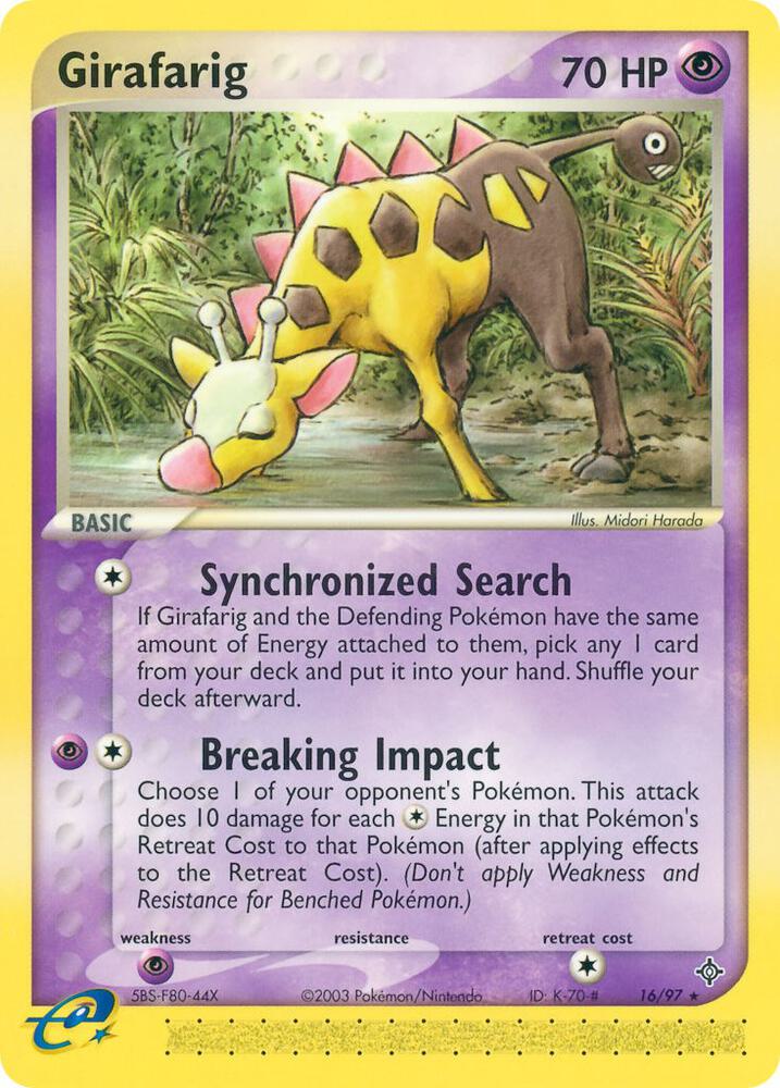 Girafarig 16/97 card