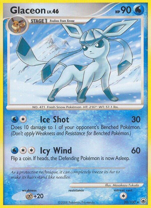 Glaceon 20 20/100 card