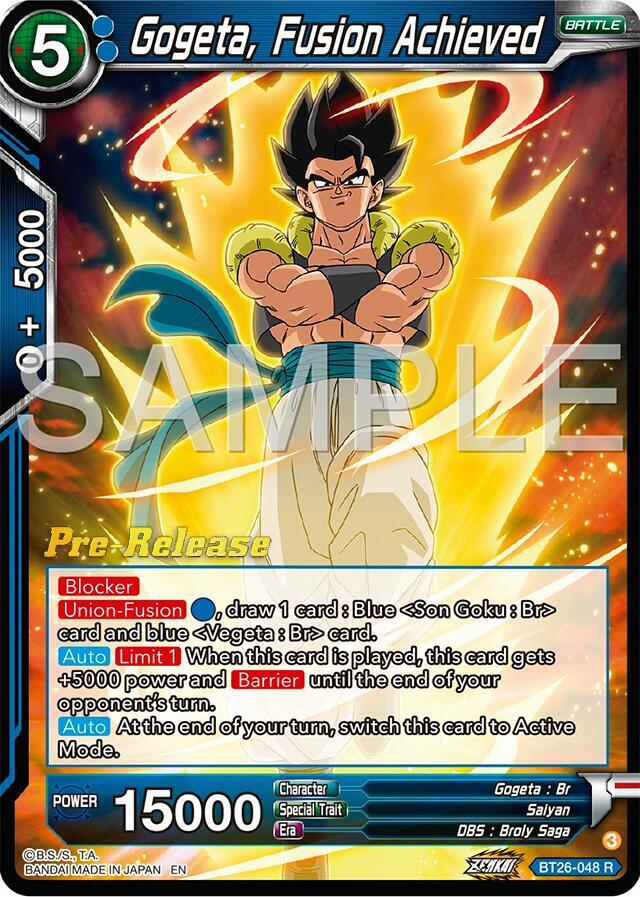 Gogeta Fusion Achieved BT26-048 card