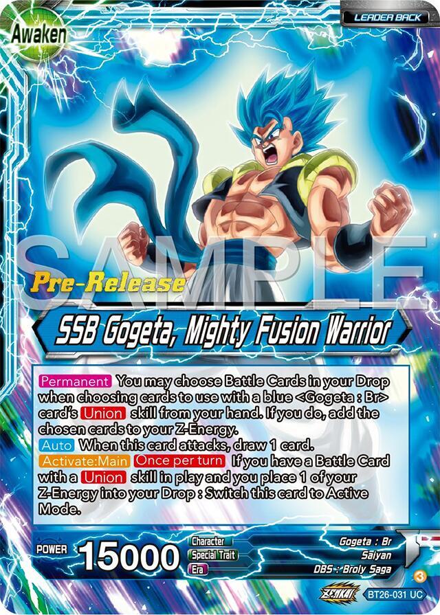Gogeta SSB Gogeta Mighty Fusion Warrior Alternate Art BT26-031 card