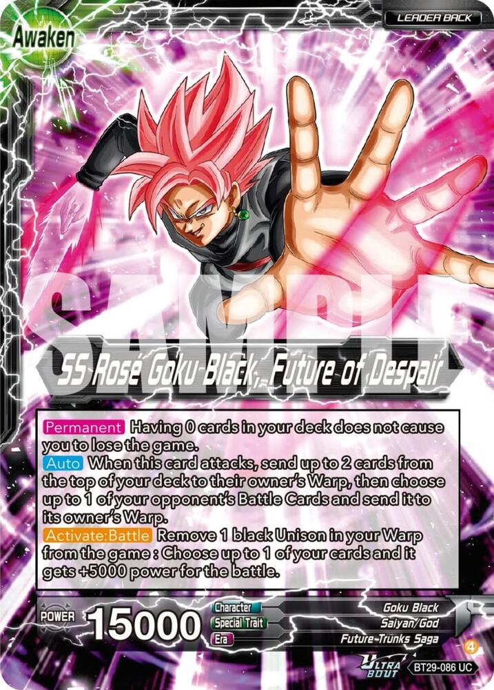 Goku Black SS Rose Goku Black Future of Despair SLR BT29-086 card
