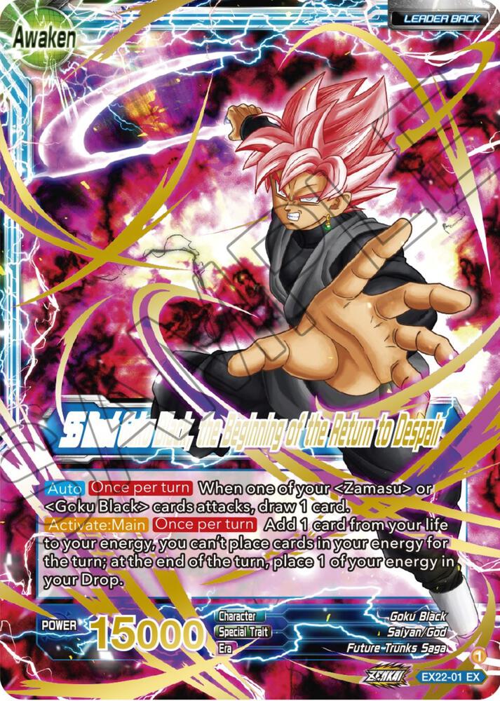 Goku Black SS Rose Goku Black the Beginning of the Return to Despair Gold Stamped EX22-01
