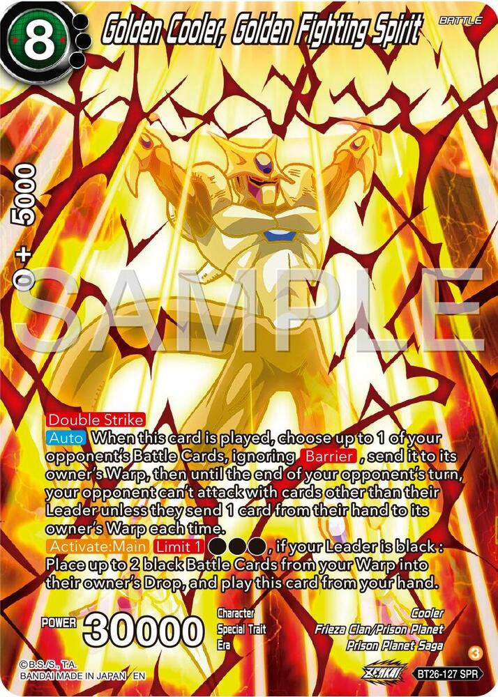 Golden Cooler Golden Fighting Spirit SPR BT26-127 card