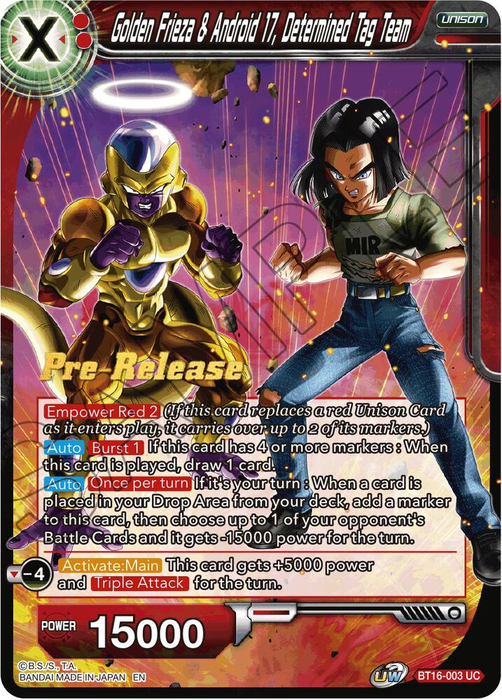 Golden Frieza and Android 17 Determined Tag Team BT16-003