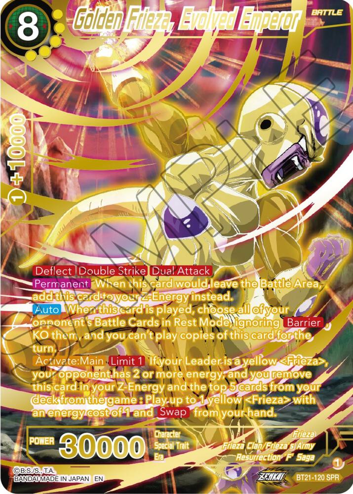 Golden Frieza Evolved Emperor SPR BT21-120