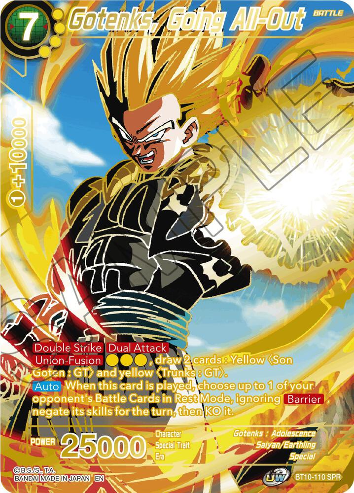 Gotenks Going All Out SPR BT10-110 card
