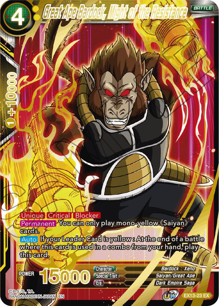 Great Ape Bardock Might of the Resistance EX13-23