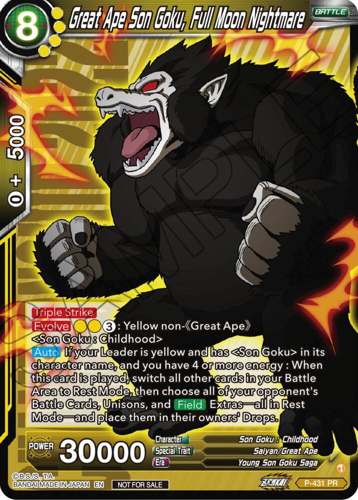 Great Ape Son Goku Full Moon Nightmare P-431 card