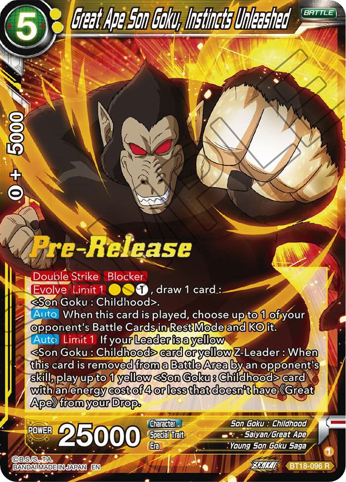 Great Ape Son Goku Instincts Unleashed BT18-096 card