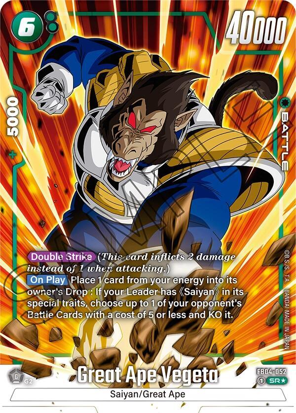 Great Ape Vegeta Alternate Art FB04-052 carta