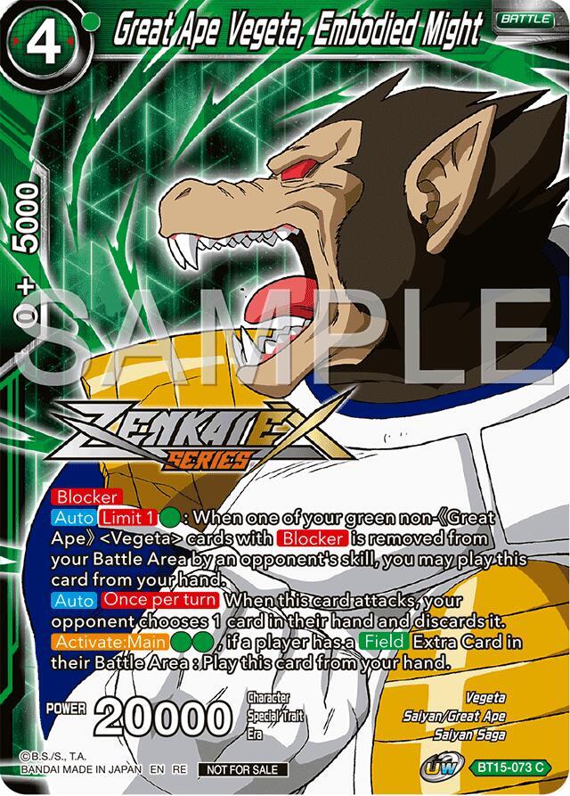 Great Ape Vegeta Embodied Might Event Pack 15 BT15-073 card