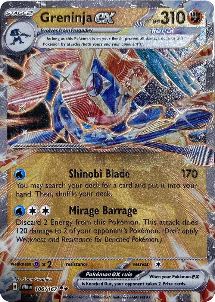 Greninja ex GameStop Metal Card 106/167 card