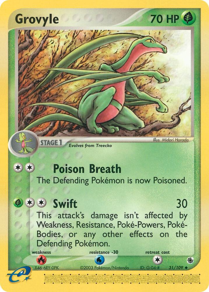 Grovyle 31 109 card