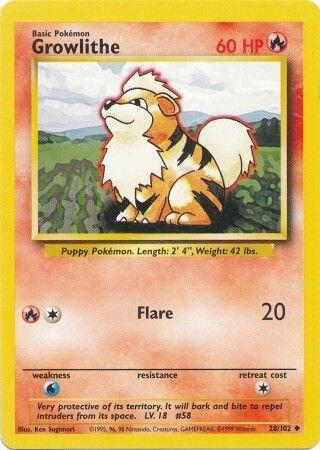 Growlithe 028/102 card