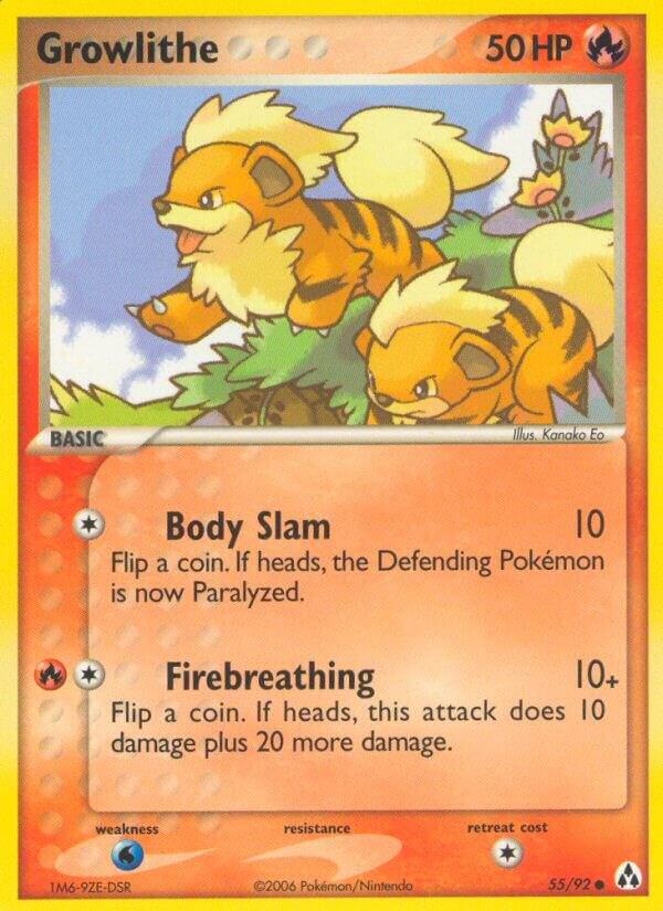 Growlithe 55/92 card