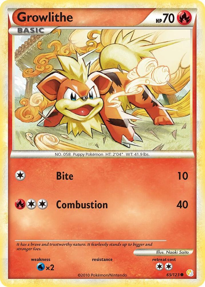 Growlithe 65/123 card