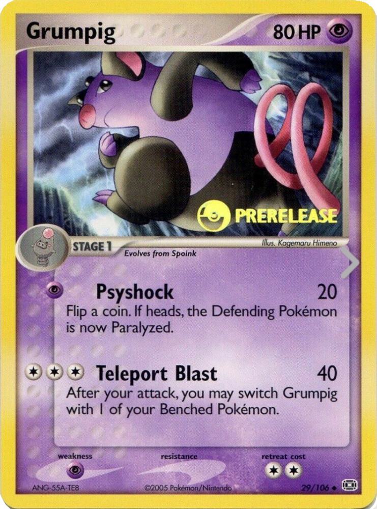 Grumpig 29 106 Prerelease card