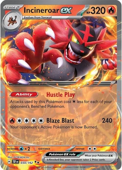 Incineroar ex 034/162 card