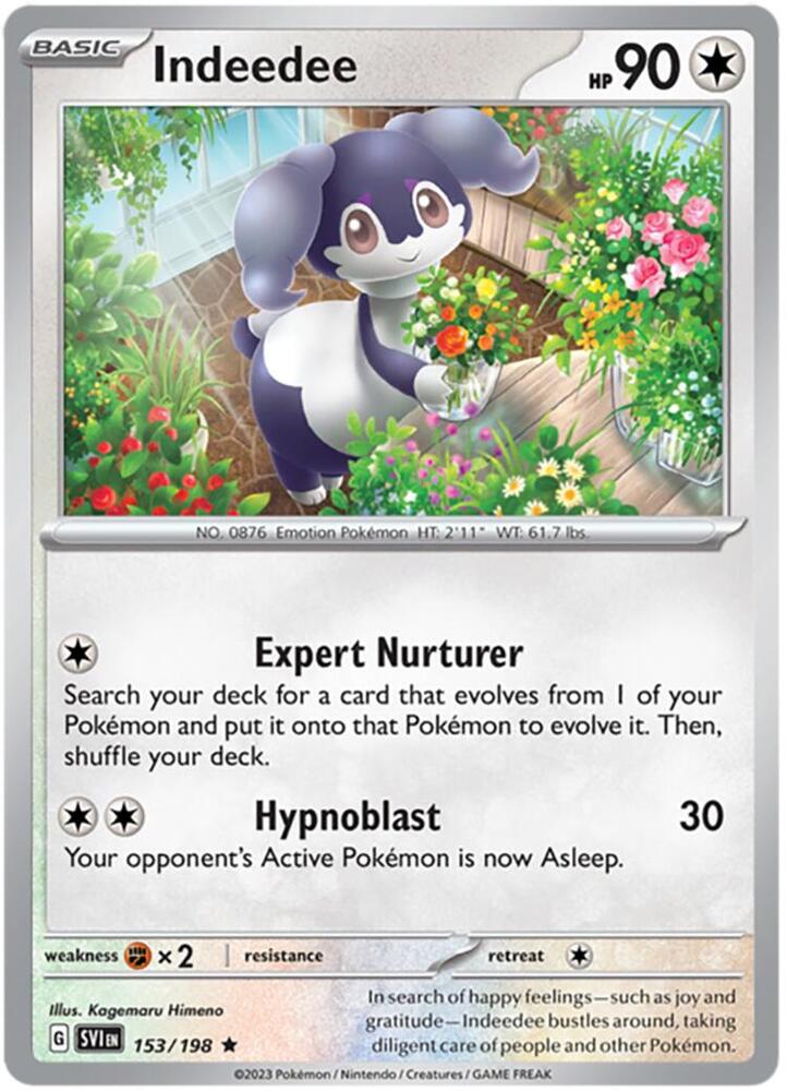 Indeedee 153/198 card