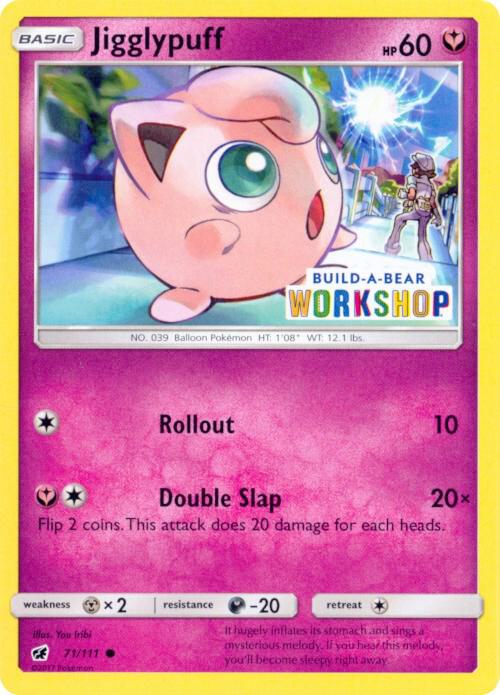 Jigglypuff 71 111 Build A Bear Workshop Exclusive 071/111 card