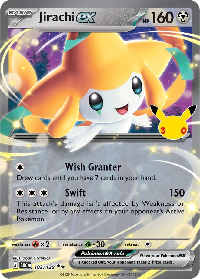 Jirachi ex 102/128 carta